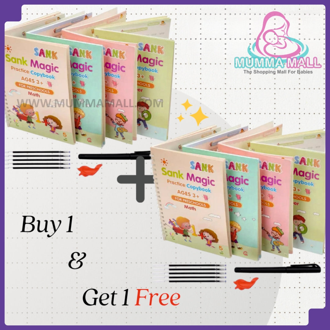 ✨Magic Practice Copybook📚, Buy 1 Set Get 1 Set Free🤩 (8 Book + 2 Pen+ 20 Refill +2 Grip)✍