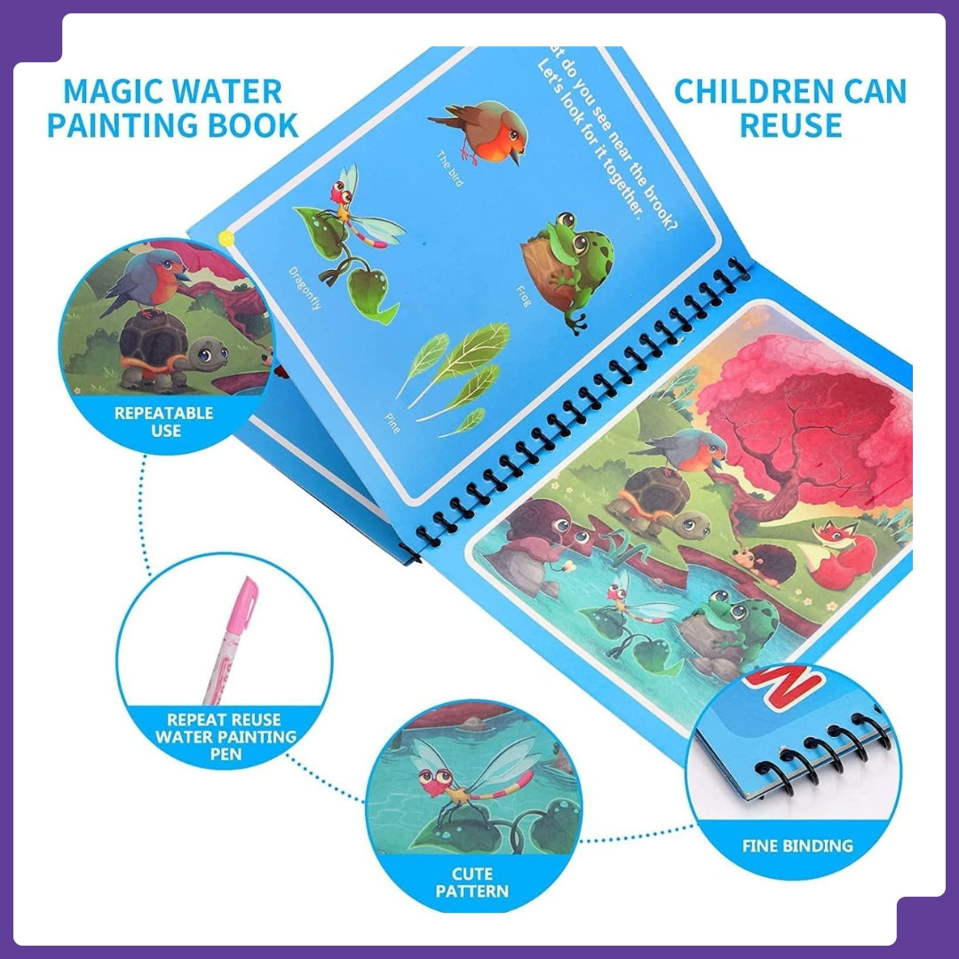 🌟Reusable Magic Water Painting Book📚 For Kids (Set Of 4 Book) || Kid's Magic Water🎨Colouring Books🤩