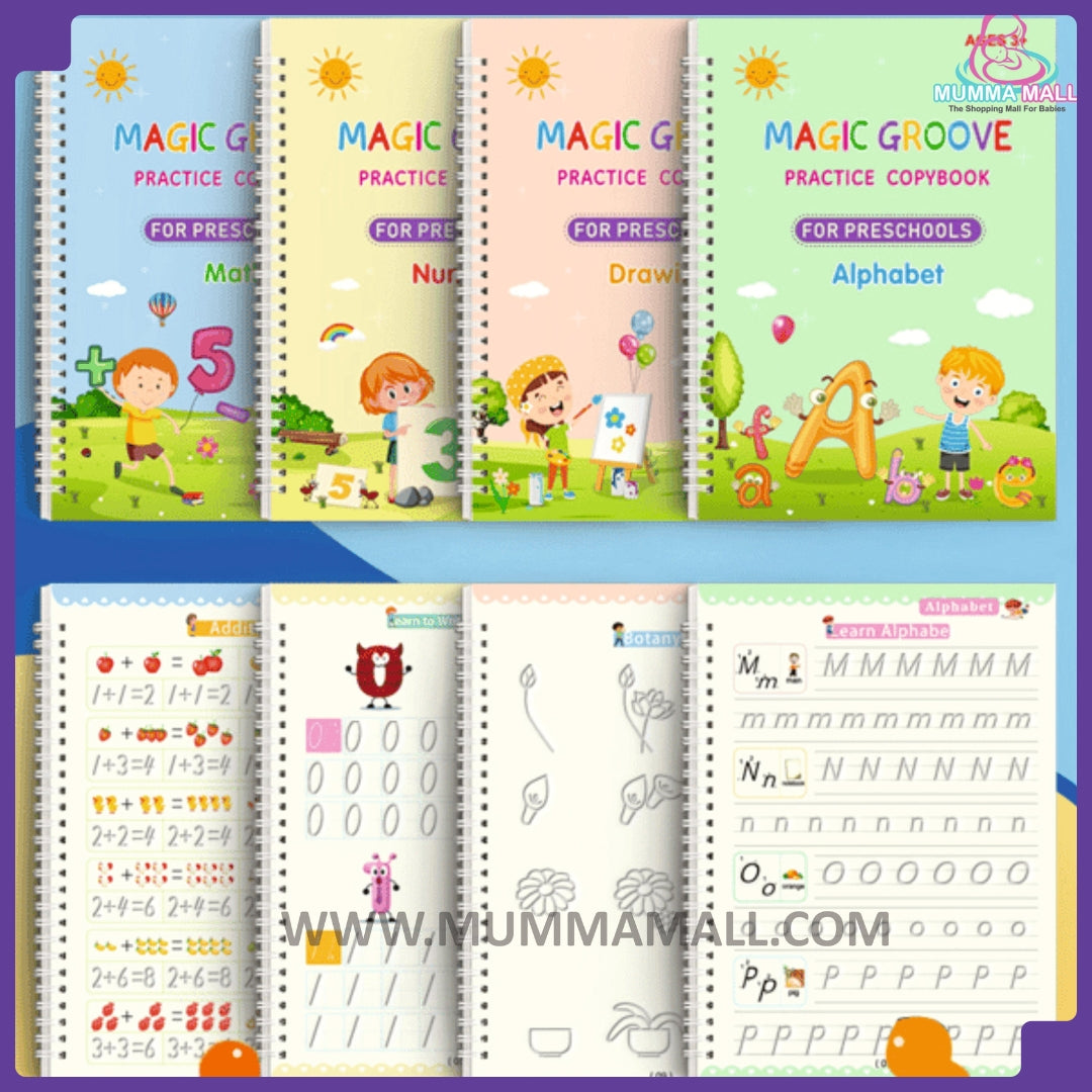 ✨Magic Practice Copybook📚, Buy 1 Set Get 1 Set Free🤩 (8 Book + 2 Pen+ 20 Refill +2 Grip)✍