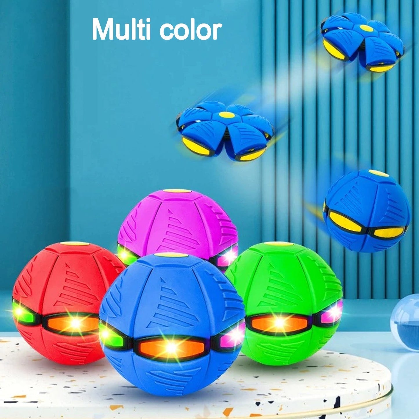 ✨Magic Football Flat Throw Ball⚽ 3 Led Lights Hover Soccer Ball Mumma Mall Toy🤩🎉