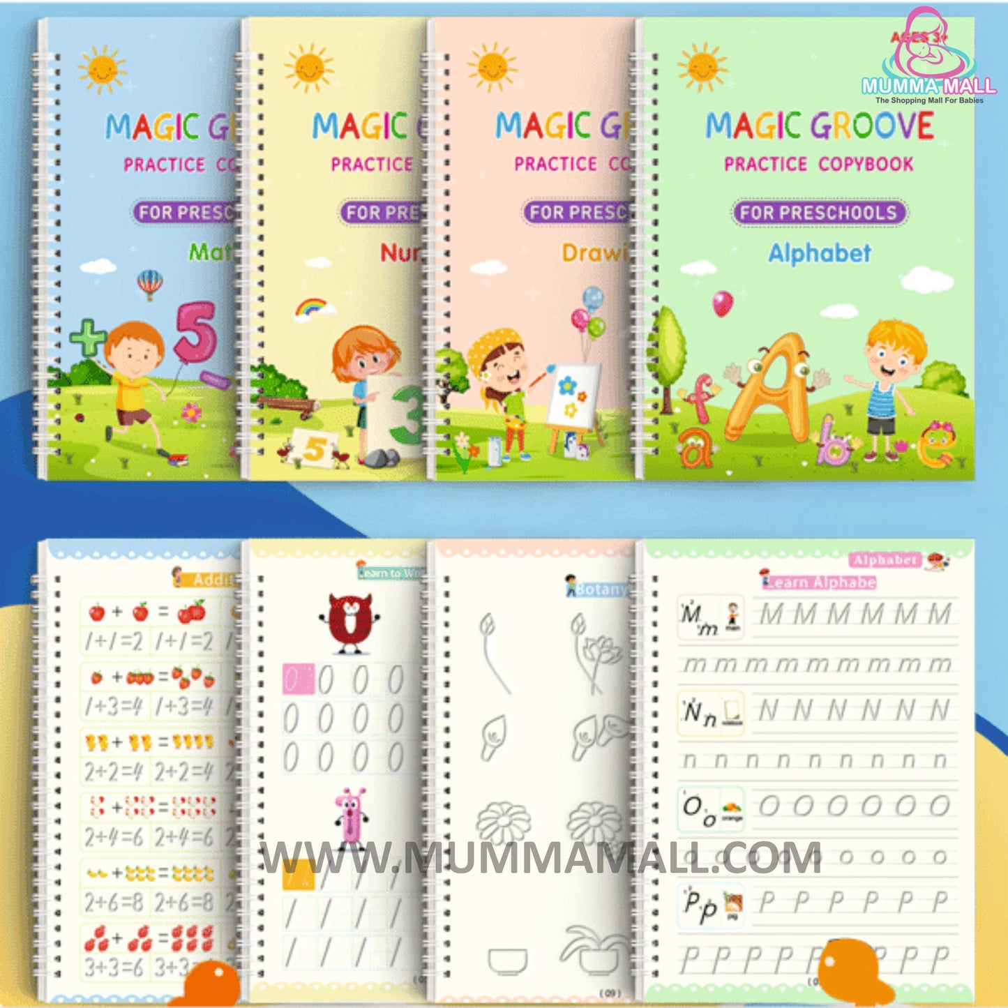 ✨Magic Practice Copybook📚, Buy 1 Set Get 1 Set Free🤩 (8 Book + 2 Pen+ 20 Refill +2 Grip)✍