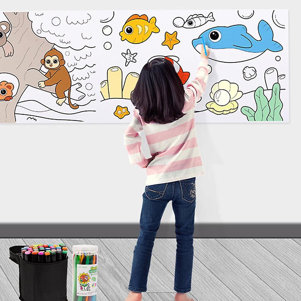 ♻️Reusable Doodle Art Roll - Jungle Theme (2 meters) For Kids🤩