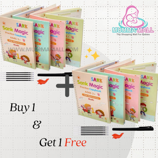 ✨Magic Practice Copybook📚, Buy 1 Set Get 1 Set Free🤩 (8 Book + 2 Pen+ 20 Refill +2 Grip)✍