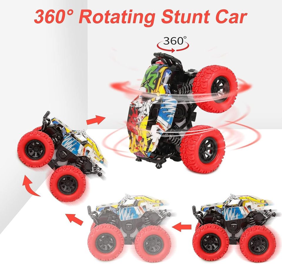 🚀Monster Truck Cars Push and Go Toy Trucks🚕Stunt Car Toy || Multi-Color Design || Gift Toys for Kids😍