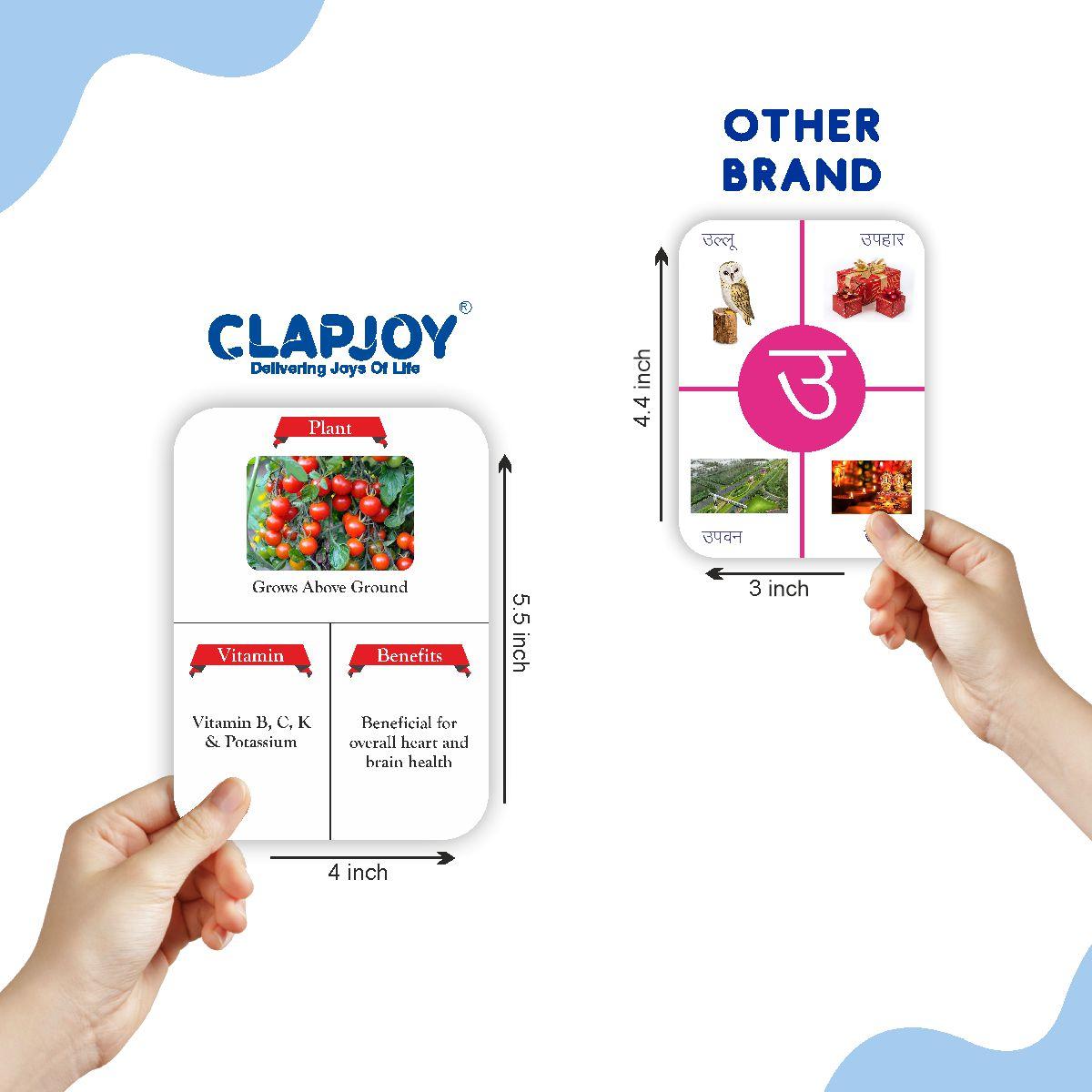 Clapjoy Vegetable Double Sided Flash Cards for Kids