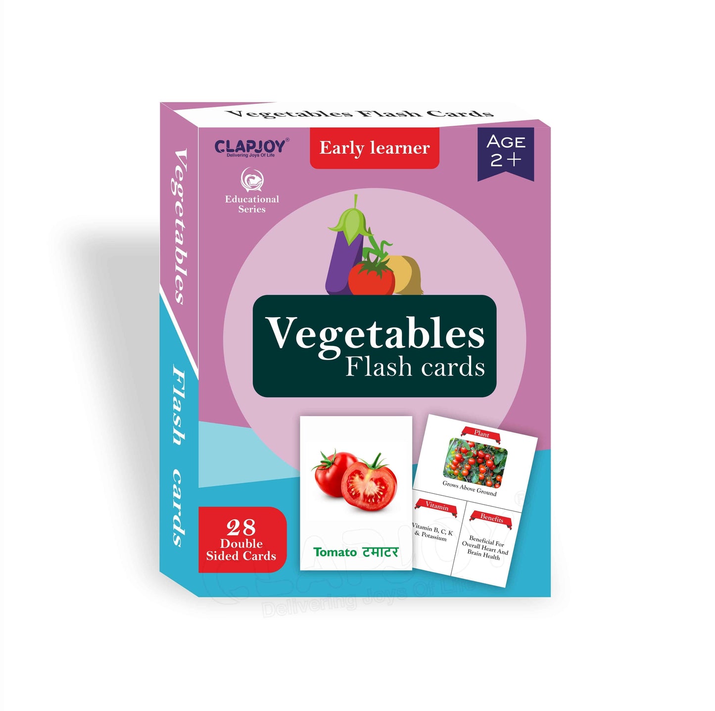 Clapjoy Vegetable Double Sided Flash Cards for Kids