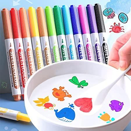 🌟Magic Water Marker Floating Ink Painting Pen || 12 Pack Water Painting Floating Marker Pen For Kids🎨🖌️