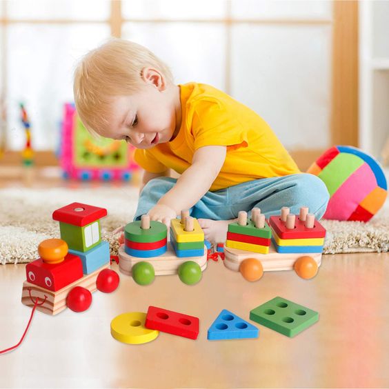 🚂Train with Shape Sorter & Pegs - Fine Motor Skills Toys🤩