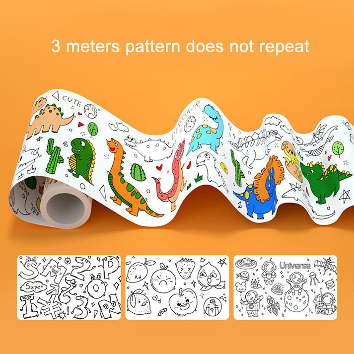 ♻️Reusable Doodle Art Roll - Jungle Theme (2 meters) For Kids🤩