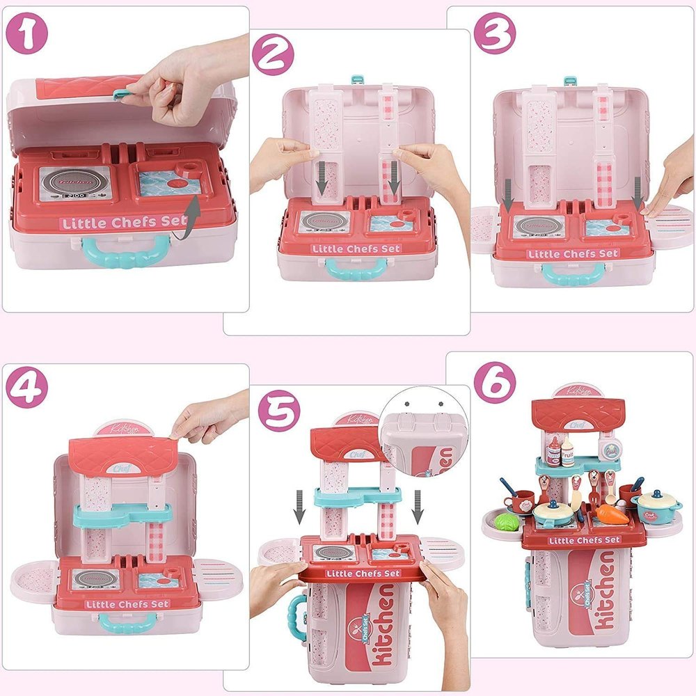 ✨🍽️Kitchen Set Toy In A Hand Bag For Kids || 2 in1 Little Chef Kitchen Play Toy Set for Kids👧