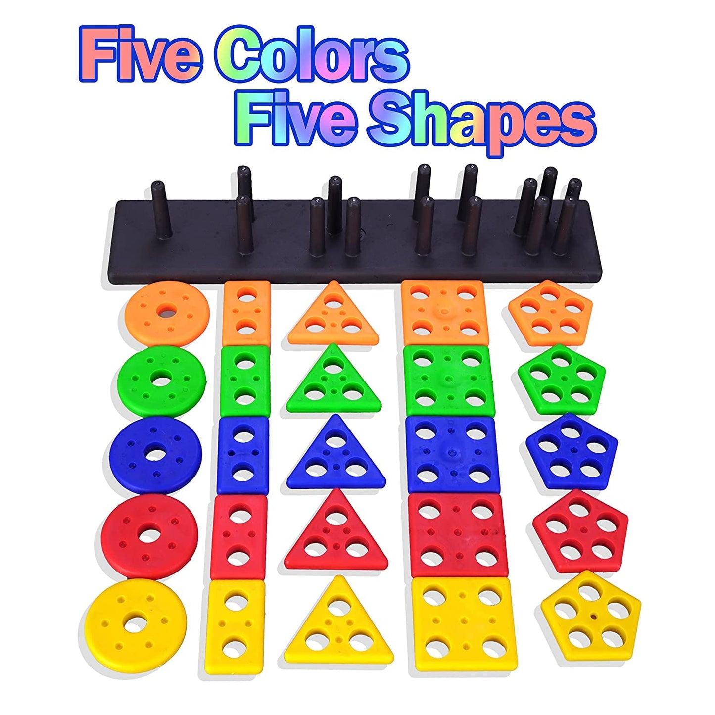 🌈Colourful Shape Plastic Puzzles Blocks🔥Logic Games🎯