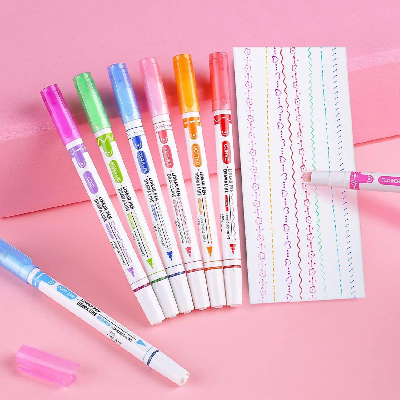 Dual Tip Curve Highlighter Pen Set