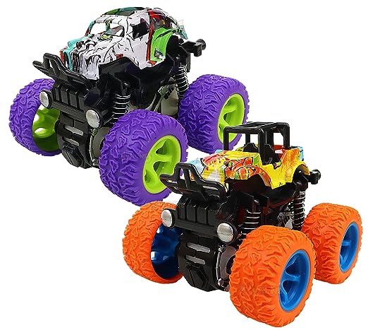 🚀Monster Truck Cars Push and Go Toy Trucks🚕Stunt Car Toy || Multi-Color Design || Gift Toys for Kids😍