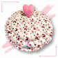 Round baby tub bed with a heart pillow (Pink and White)