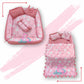 Baby box mattress with blanket and set of 4 pillows as neck support, side support and toy (Pink and Red)