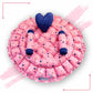 Round baby tub bed with a heart pillow and pair of Bolster (Pink and Blue)