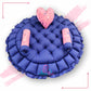 Round baby tub bed with a heart pillow and pair of Bolster (Pink and Blue)