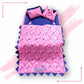 Baby box mattress with blanket and set of 4 pillows as neck support, side support and toy (Pink and Blue)