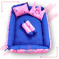 Baby box mattress with blanket and set of 4 pillows as neck support, side support and toy (Pink and Blue)