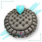 Round baby tub bed with a heart pillow (Turquoise and Black)