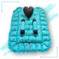 Rectangle baby tub bed with a heart pillow and pair of Bolster (Turquoise and Black)